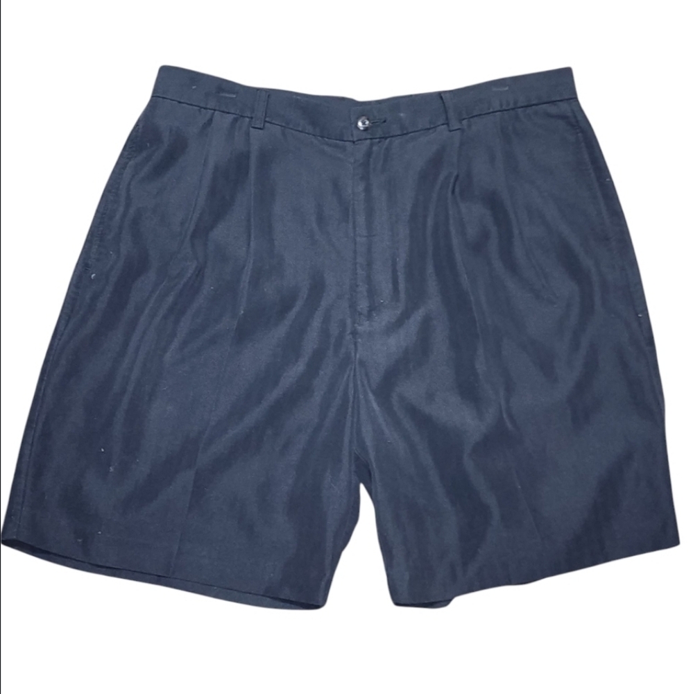 J. Ferrar Black Dress Shorts Mens Size 36 Pleated Front Golf Athleisure Cozycore